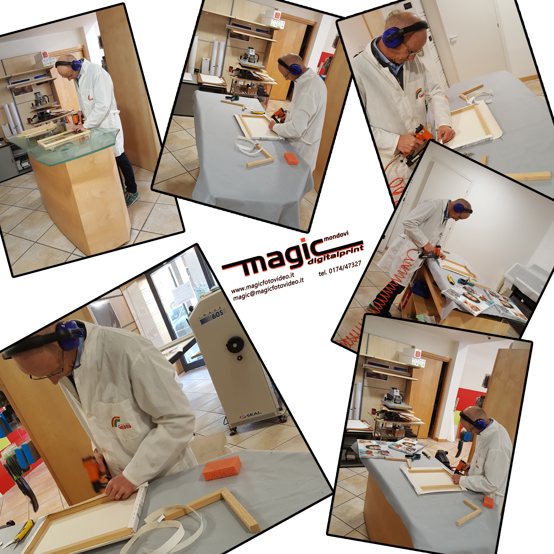 Lavorazione artigianale di stampe su canvass