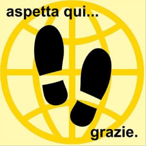 Adesivo segnaposto per pavimento